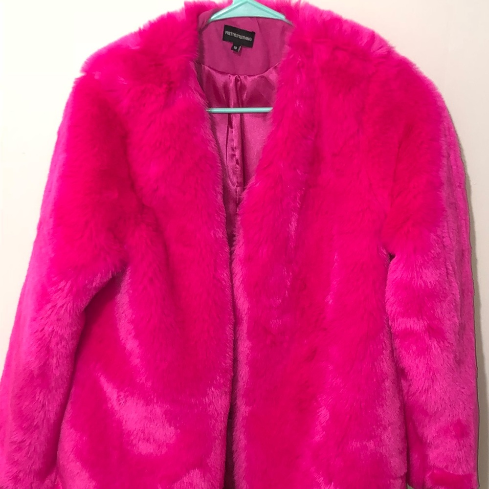hot pink fur coat